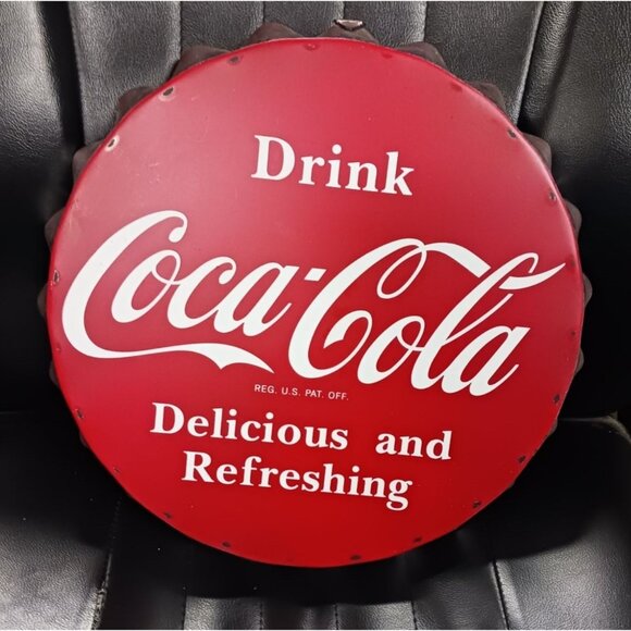 Coca-Cola Metal Bottle Cap Wall Decor - Picture 1 of 4